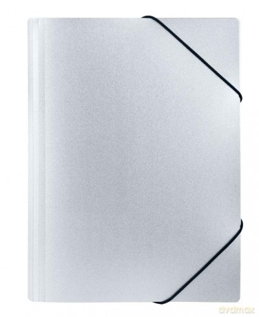 Teczka z gumką A4 PP stardust silver