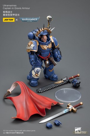 Warhammer 40k Action Figure 1/18 Ultramarines Captain in Gravis Armour 12 cm