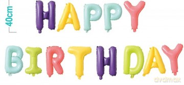 Balony girlanda Happy Birthday 40cm