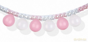 Girlanda balonowa różowo-biała 3m