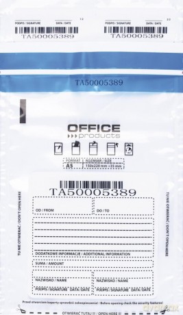 Koperta bezpieczna transparentna 150x220mm 50szt