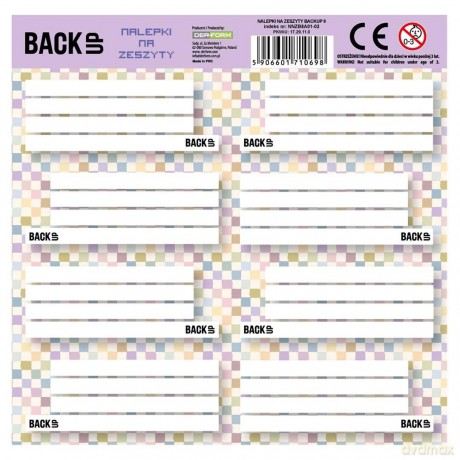 Nalepki na zeszyty Backup 8 a 01 (25szt)