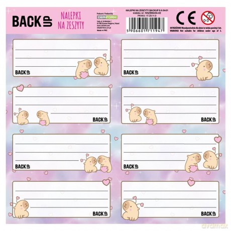 Nalepki na zeszyty Backup 8 a 04 (25szt)