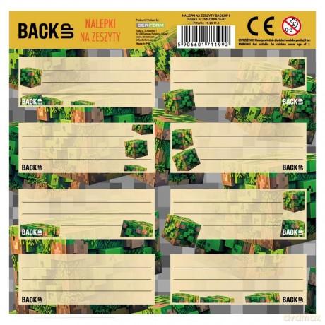 Nalepki na zeszyty Backup 8 a 78 (25szt)