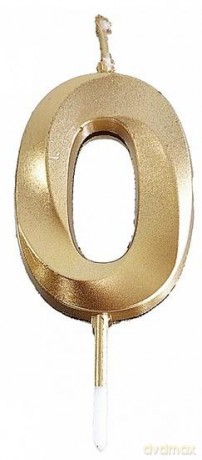 Świeczka 0 złota 4,8cm