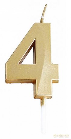 Świeczka 4 złota 4,8cm