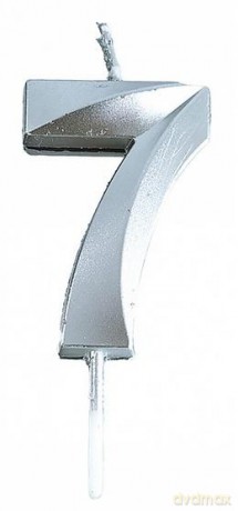 Świeczka 7 srebrna 4,8cm