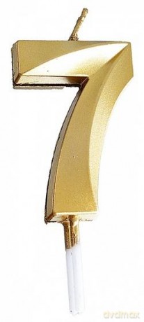 Świeczka 7 złota 4,8cm