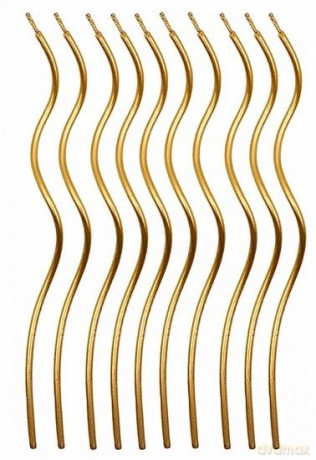 Świeczki spiralne złote 14cm 10szt