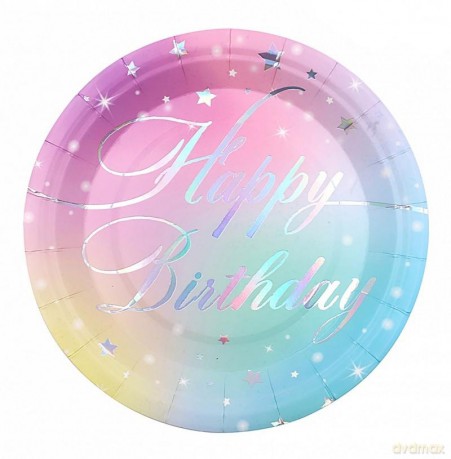 Talerz papierowy Happy Birthday 8szt