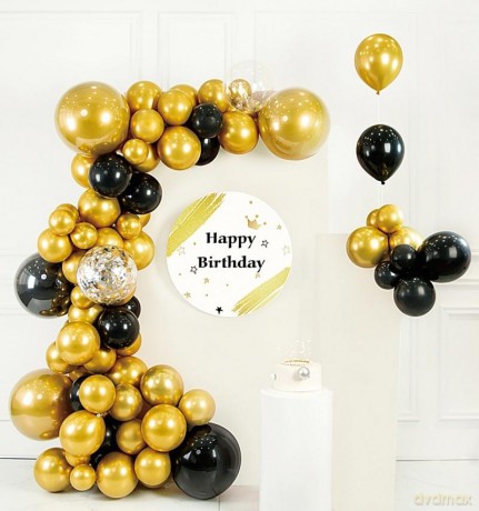 Zestaw balonów złoty 73szt - Zestaw balonów PARTY GO, 85cm, 7 szt., niebieskie