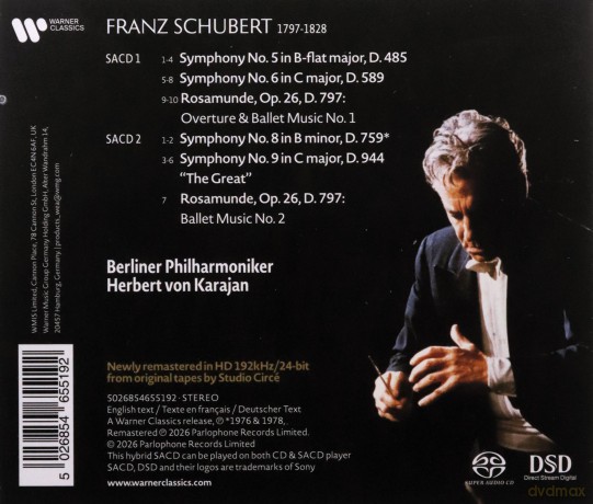Herbert Von Karajan: Schubert: Symphonies Nos. 5-6, 8-9, Rosamunde Overture [2CD]
