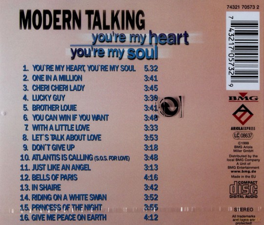 Modern Talking: You' re My Heart, You' re My Soul [CD]