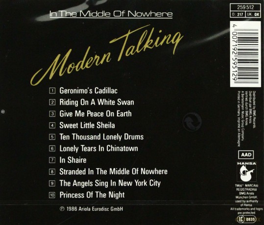 Modern Talking: In The Middle Of Nowhere [CD]