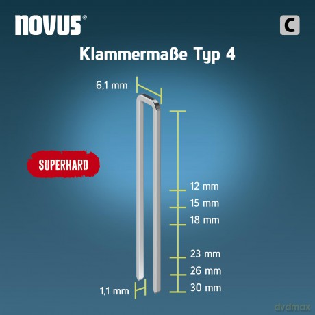 Novus: 1.000 novus Tackerklammern 4/23 Schmalrź
