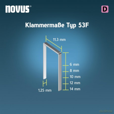 Novus: 1.200 novus Tackerklammern 53F Flachdrah