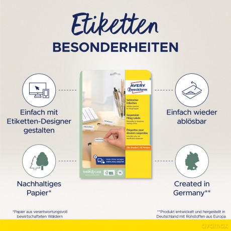 1.600 AVERY Zweckform Etiketten L6021REV