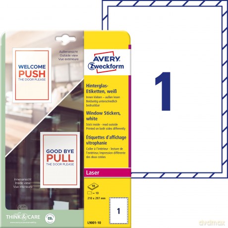 Avery Zweckform: 10 AVERY Zweckform Hinterglasaufkleber L