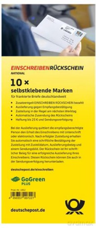 Deutsche Post: 10 Deutsche Post 4,85 âŹ Einschreibenmark