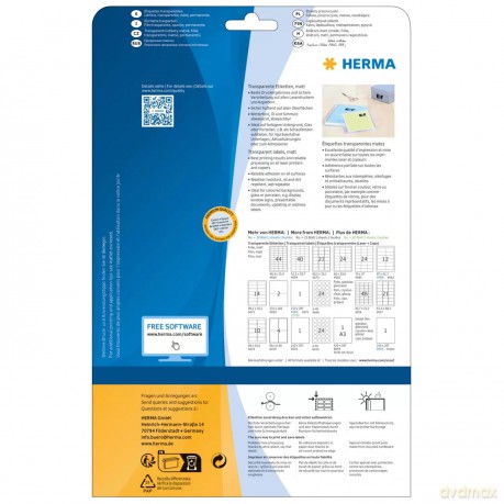 10 HERMA Folienetiketten 4585 transparen
