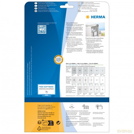 10 HERMA Typenschild-Etiketten 4593 silb