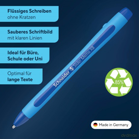 10 Kugelschr. Slider Memo,blau