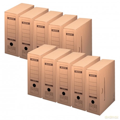 10 LEITZ Archivboxen braun 12,0 x 32,5 x