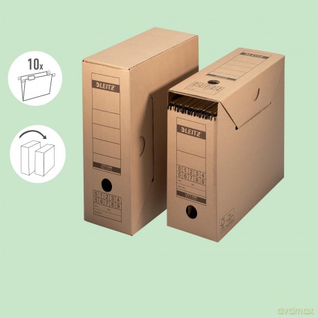 10 LEITZ Archivboxen braun 12,0 x 32,5 x