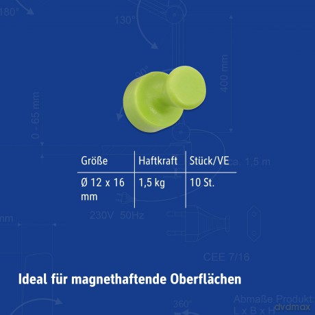 10 MAUL Kegelmagnete farbsortiert 1,