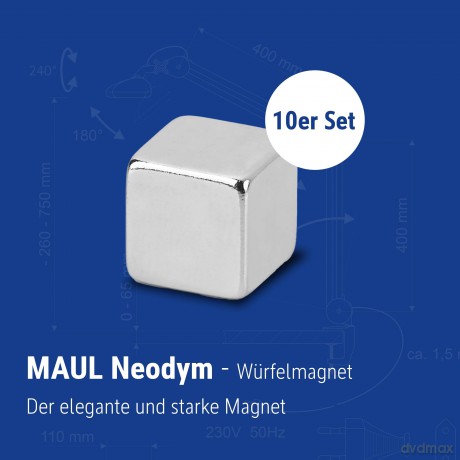 10 MAUL Magnete silber 0,5 x 0,5 x 0,5 c