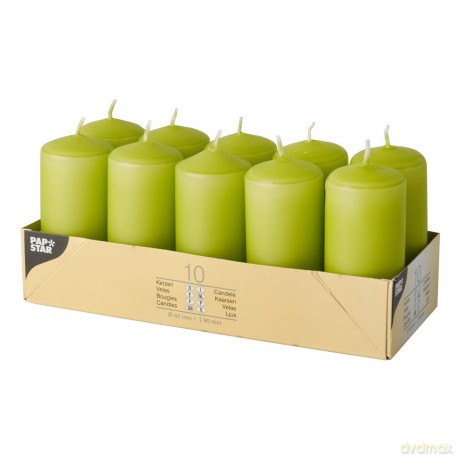 Papstar: 10 PAPSTAR Stumpenkerzen kiwi
