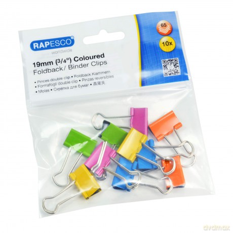 Rapescoâž: 10 RAPESCO Foldbackklammern farbsortier