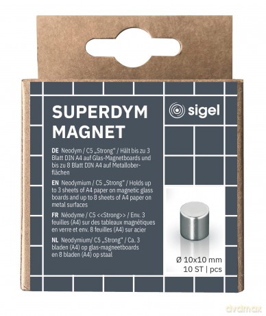 Sigel: 10 SIGEL C5 "Strong" Magnete silber 1,