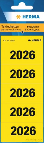 Herma: 100 HERMA Inhaltsschilder 2025 gelb