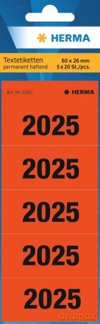 Herma: 100 HERMA Inhaltsschilder 2025 rot
