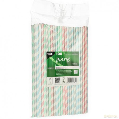 100 PAPSTAR Strohhalme pure farbsortiert