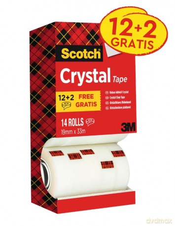 Scotch: 12 + 2 GRATIS: Scotch Crystal Klebefilm