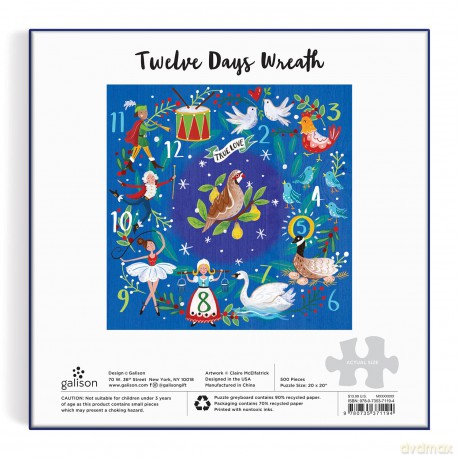 12 Days Wreath 500 Piece Puzzle [KSIĄŻKA]