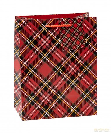 Tsi: 12 TSI Geschenktaschen Tartan Motiv sort