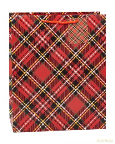 Tsi: 12 TSI Geschenktaschen Tartan Motiv sort
