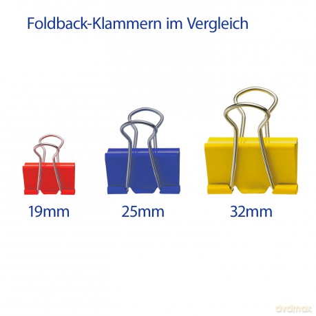 Westcott: 12 WESTCOTT Foldbackklammern farbsortier