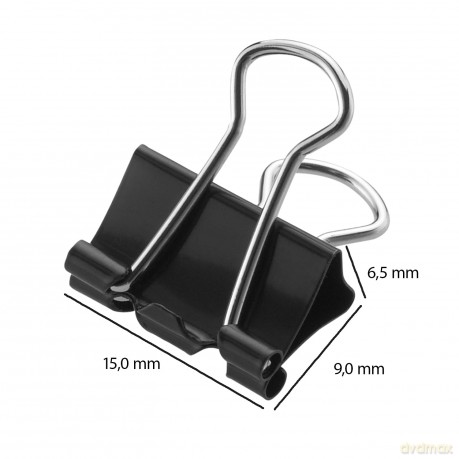 Westcott: 12 WESTCOTT Foldbackklammern schwarz 1,5