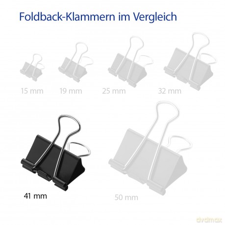 Westcott: 12 WESTCOTT Foldbackklammern schwarz 4,1