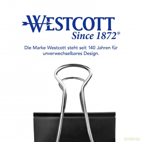 Westcott: 12 WESTCOTT Foldbackklammern schwarz 4,1