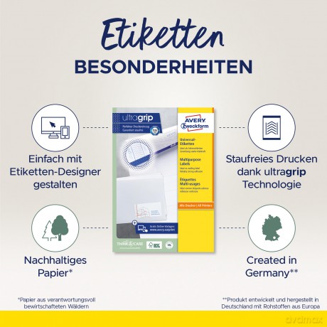 120 AVERY Zweckform Etiketten 3424-10 we