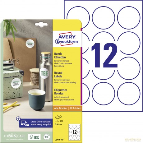120 AVERY Zweckform Etiketten L3416-10 w
