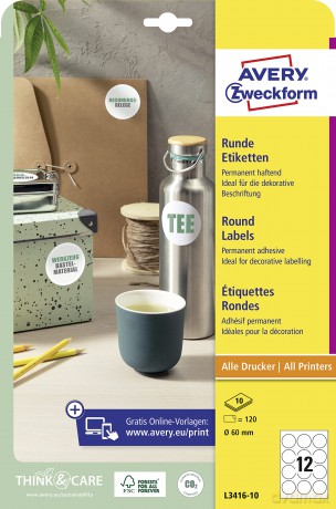 120 AVERY Zweckform Etiketten L3416-10 w