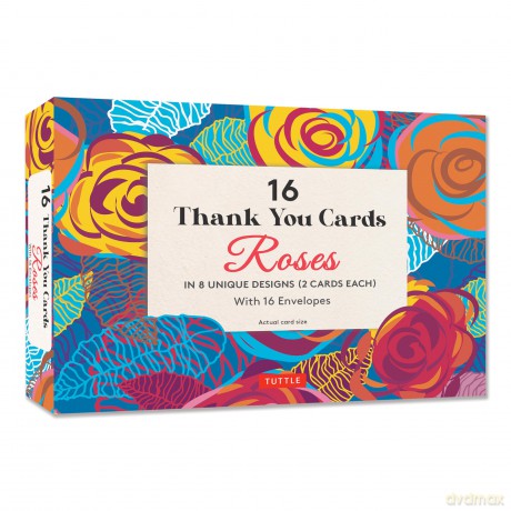 16 Thank You Cards Roses [KSIĄŻKA]
