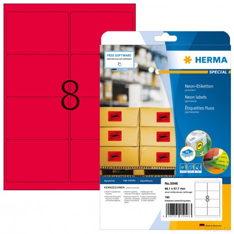 160 HERMA Etiketten 5046 rot