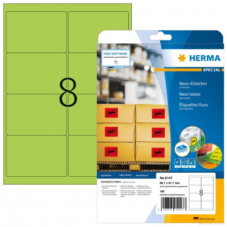 160 HERMA Etiketten 5147 grźn
